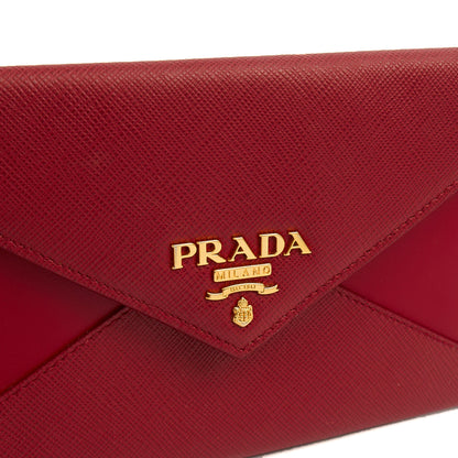 Prada Clutch Envelope Clutch in Red, Leather — Lifestyle View