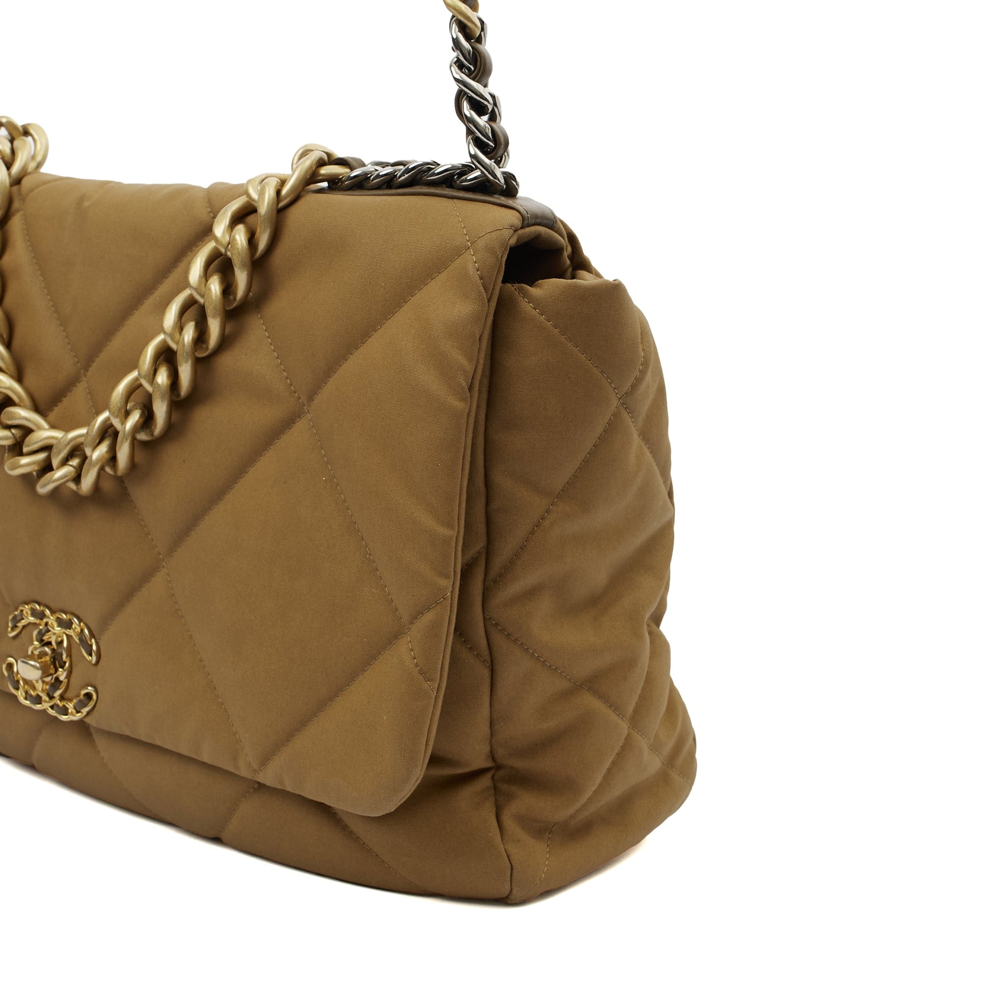 Chanel Tote Chanel 19 Large in Brown, Fabric — Alternate View 23