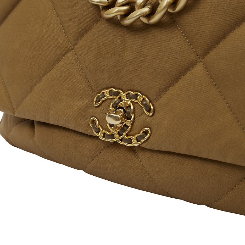 Chanel Tote Chanel 19 Large in Brown, Fabric — Alternate View 8