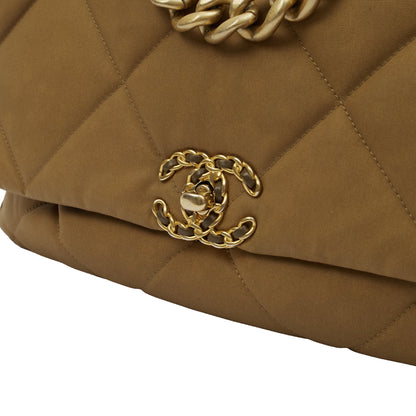 Chanel Tote Chanel 19 Large in Brown, Fabric — Alternate View 17