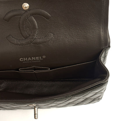 Chanel Shoulder Bag Classic Double Flap - Medium in Grey, Patent Leather — Alternate View 11