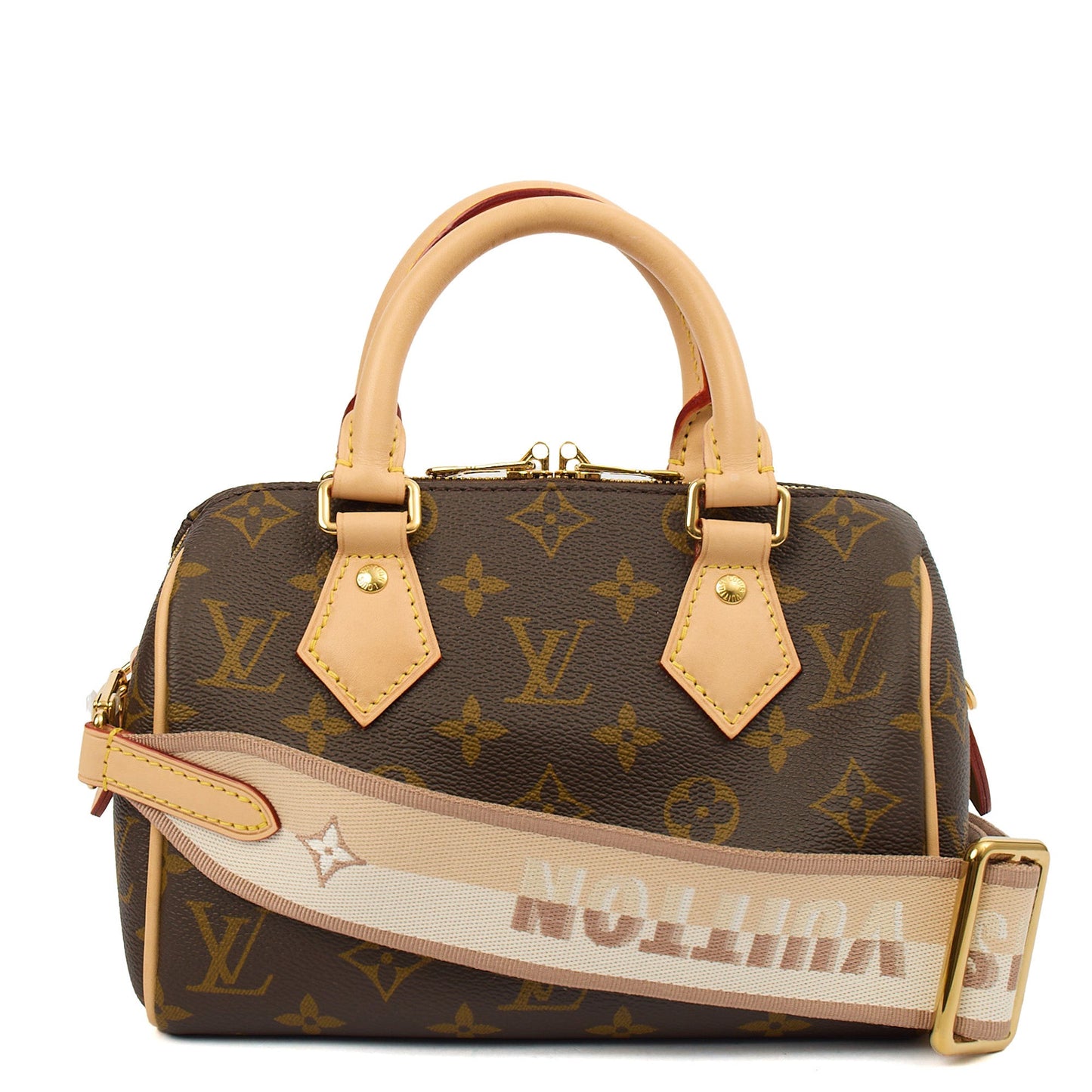 Louis Vuitton Cross Body Speedy Bandouliere 20 in Monogram, Canvas — Front View