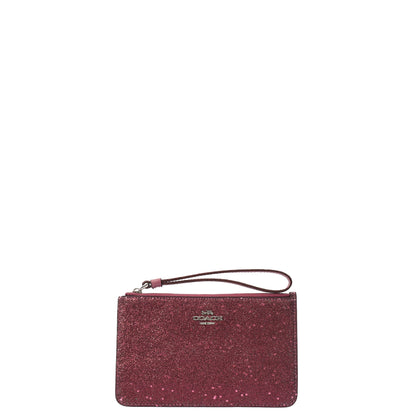Coach Clutch Bow Wristlet in Purple, Leather — Front View