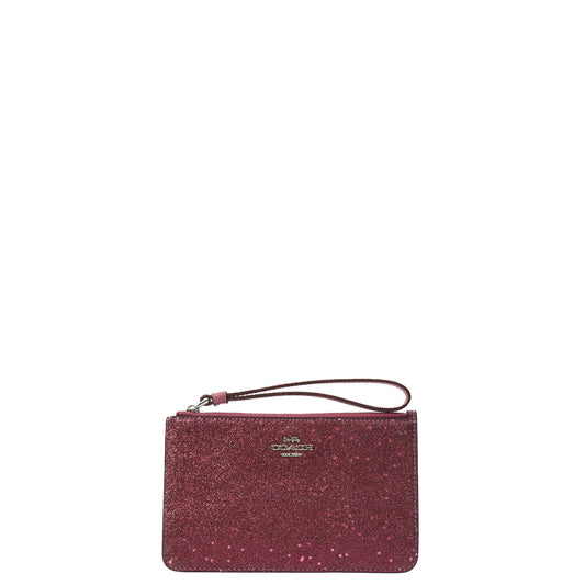 Coach Clutch Bow Wristlet in Purple, Leather — Front View