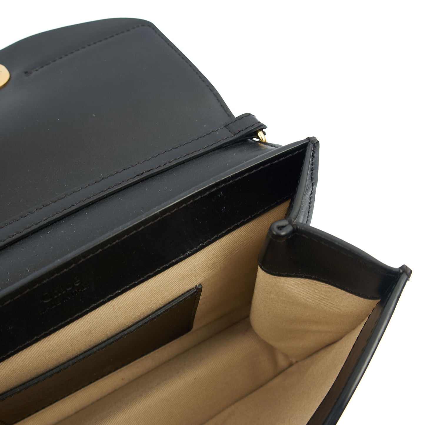 Chloe Cross Body Chloe C - Small in Black, Calfskin Leather — Detail View