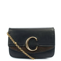 Chloe Cross Body Chloe C - Small in Black, Calfskin Leather — Front View