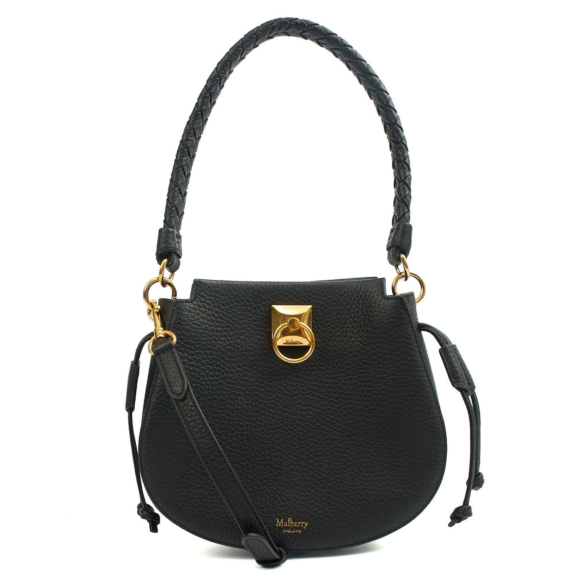 Mulberry Tote Iris Hobo - Mini in Black, Calfskin Leather — Front View