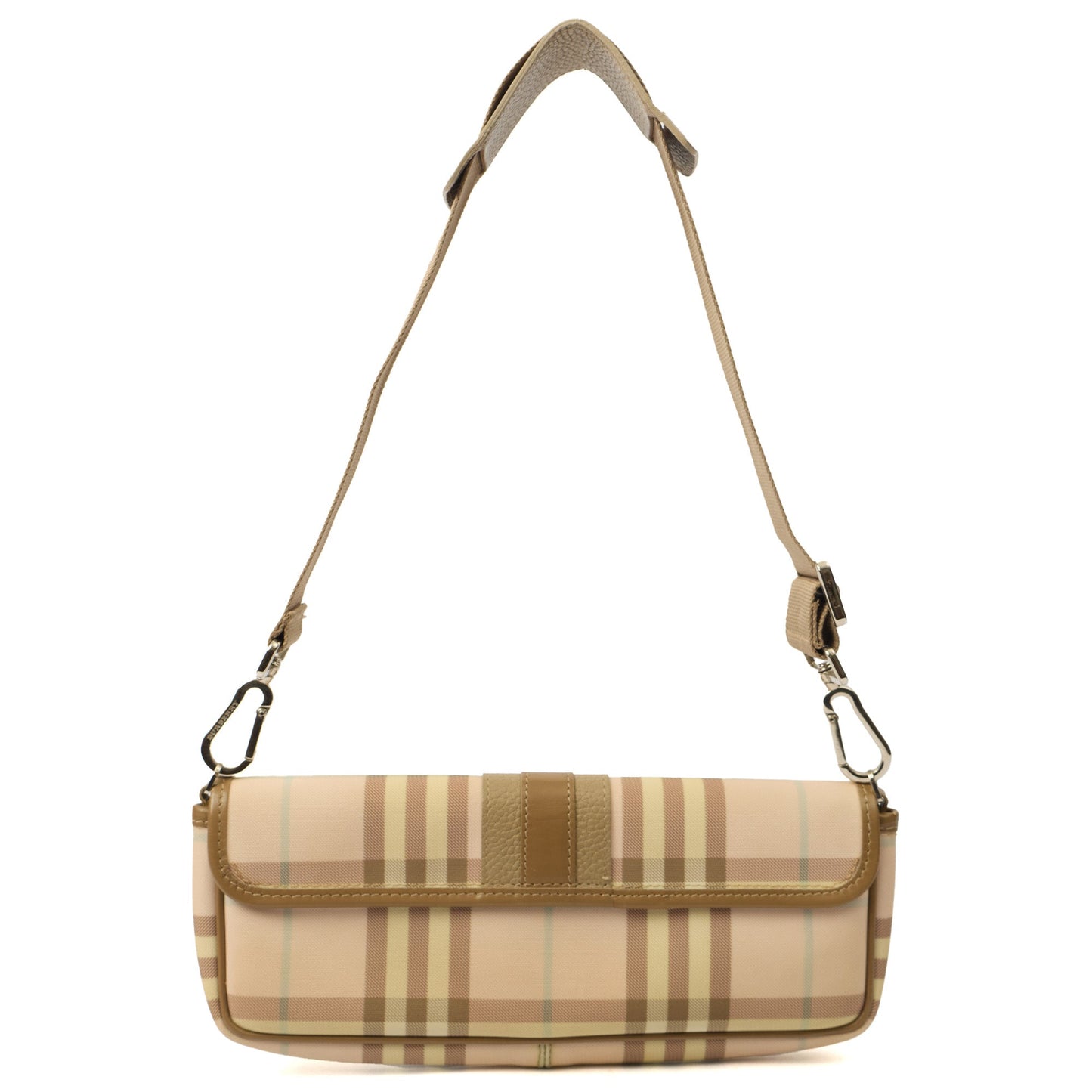 Burberry Shoulder Bag Shoulder Bag in Nova Check, Leather — Back View