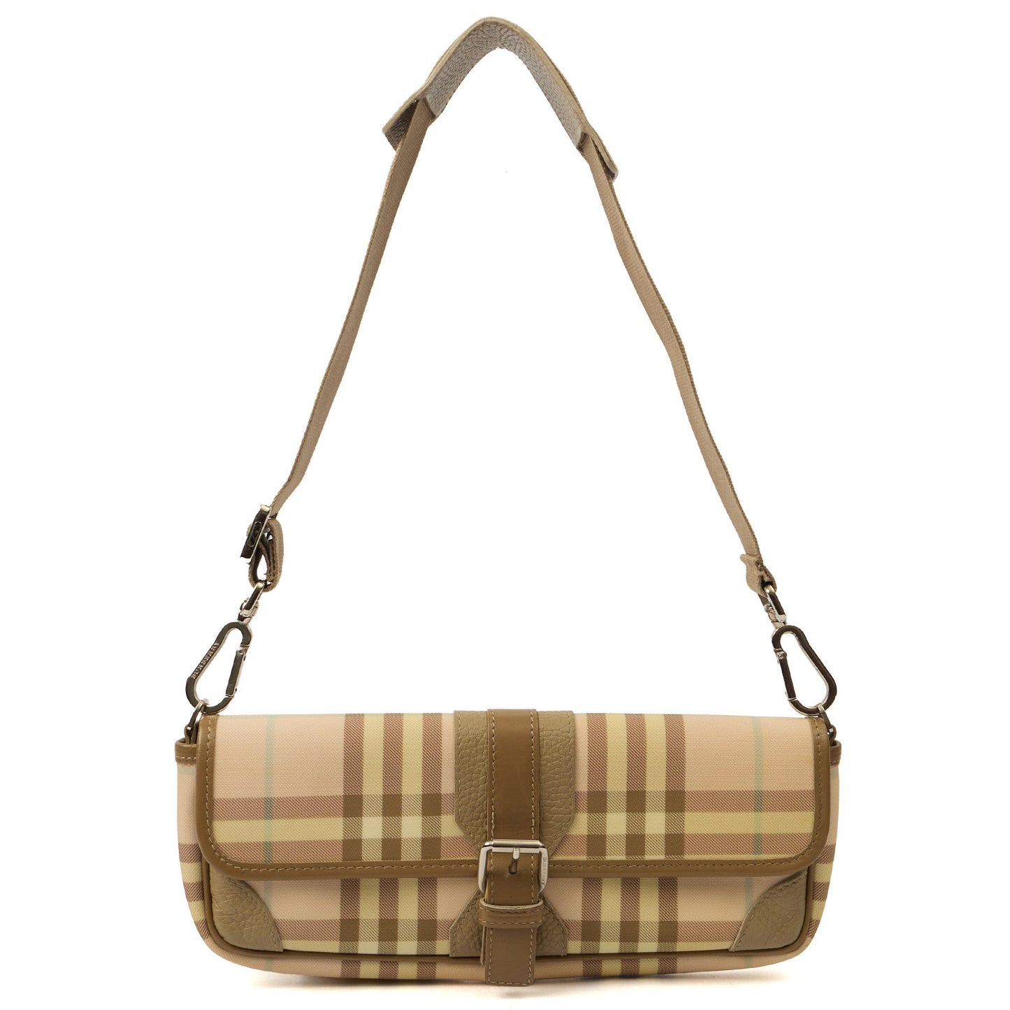 Burberry Shoulder Bag Shoulder Bag in Nova Check, Leather — Front View
