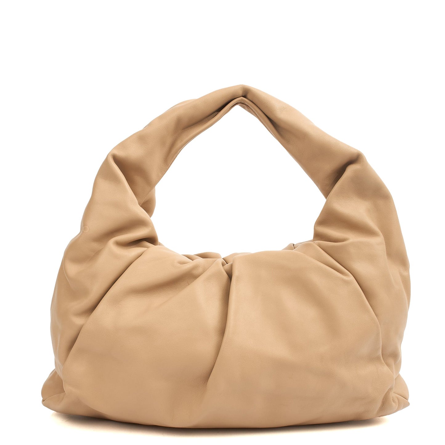 Bottega Veneta Shoulder Bag Shoulder Pouch in Almond, Leather — Front View