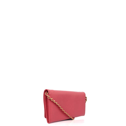Prada Cross Body Wallet On Chain in Pink, Saffiano Leather — Alternate View 14