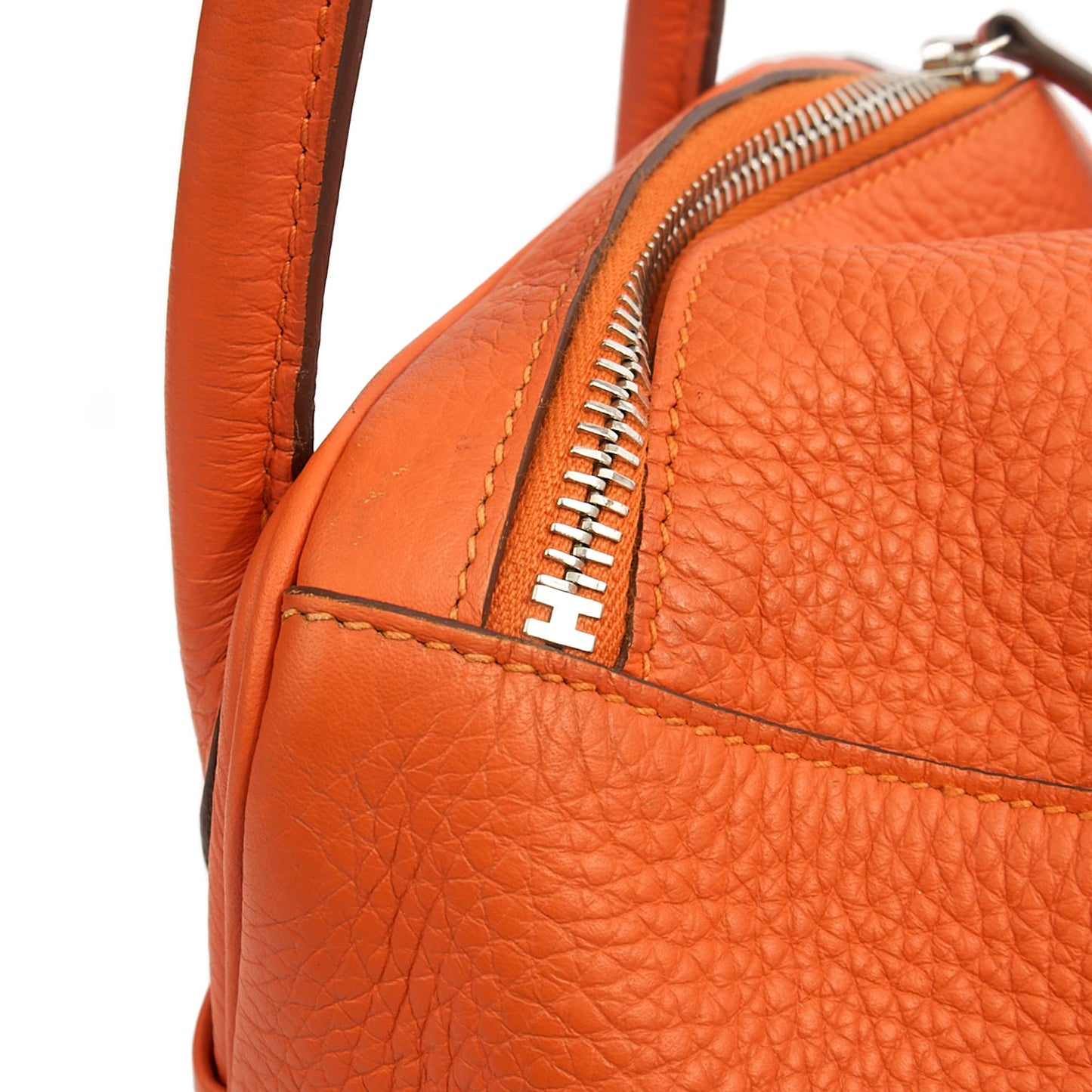 Hermes Lindy 30 in Classic Orange, Togo Leather — Alternate View 12