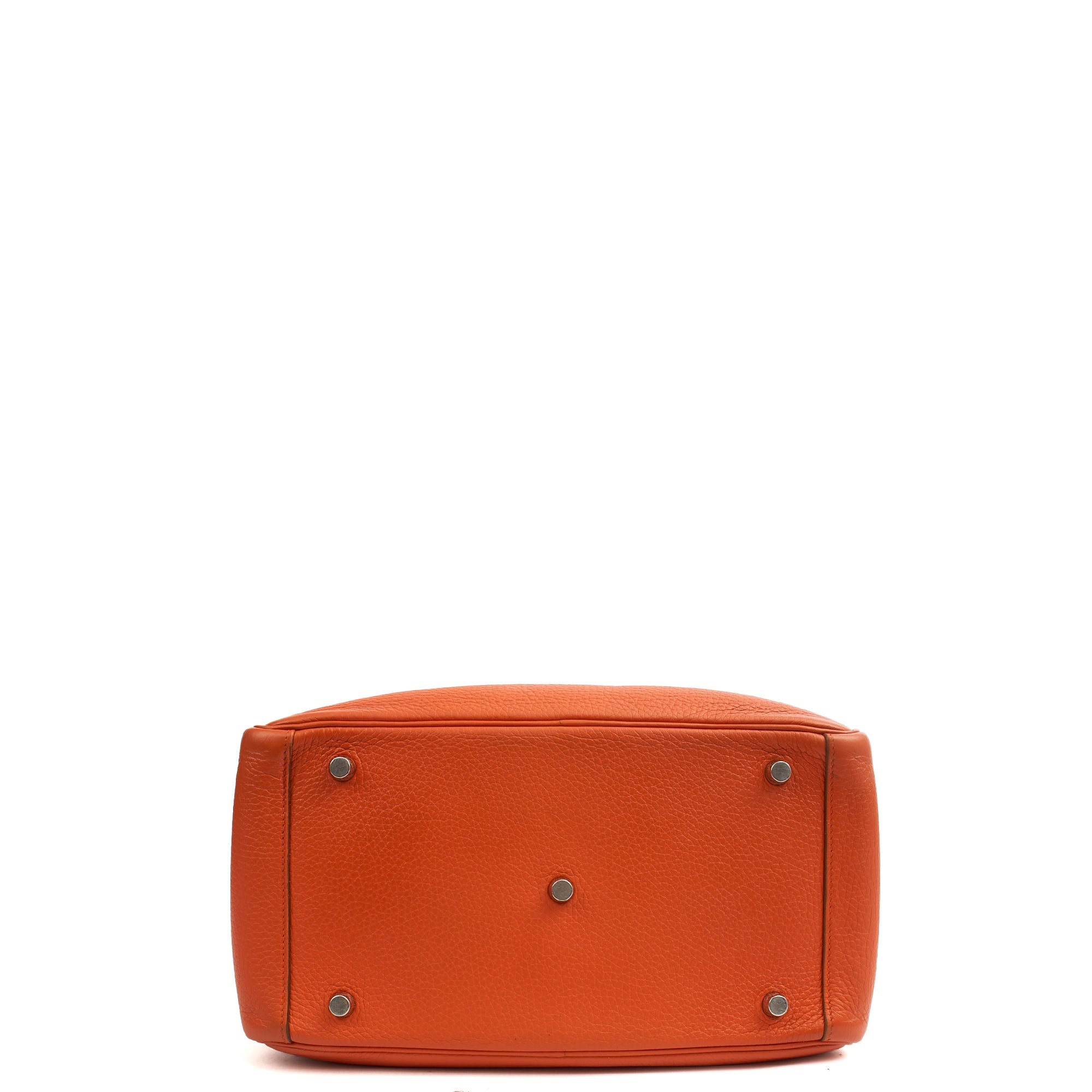 Hermes Lindy 30 in Classic Orange, Togo Leather — Lifestyle View
