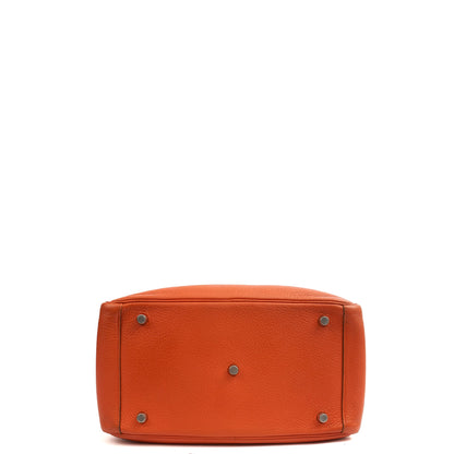 Hermes Lindy 30 in Classic Orange, Togo Leather — Lifestyle View