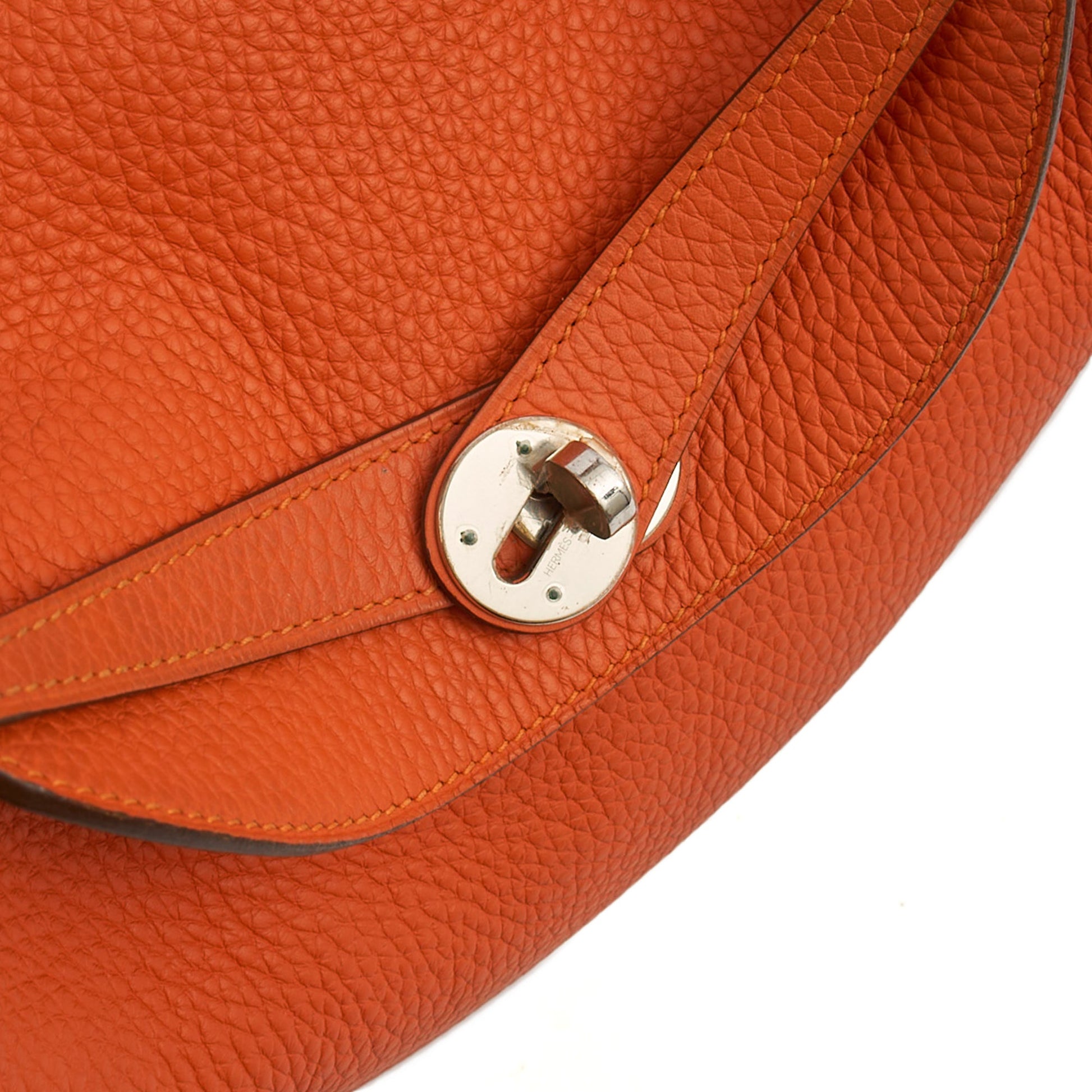 Hermes Lindy 30 in Classic Orange, Togo Leather — Alternate View 10
