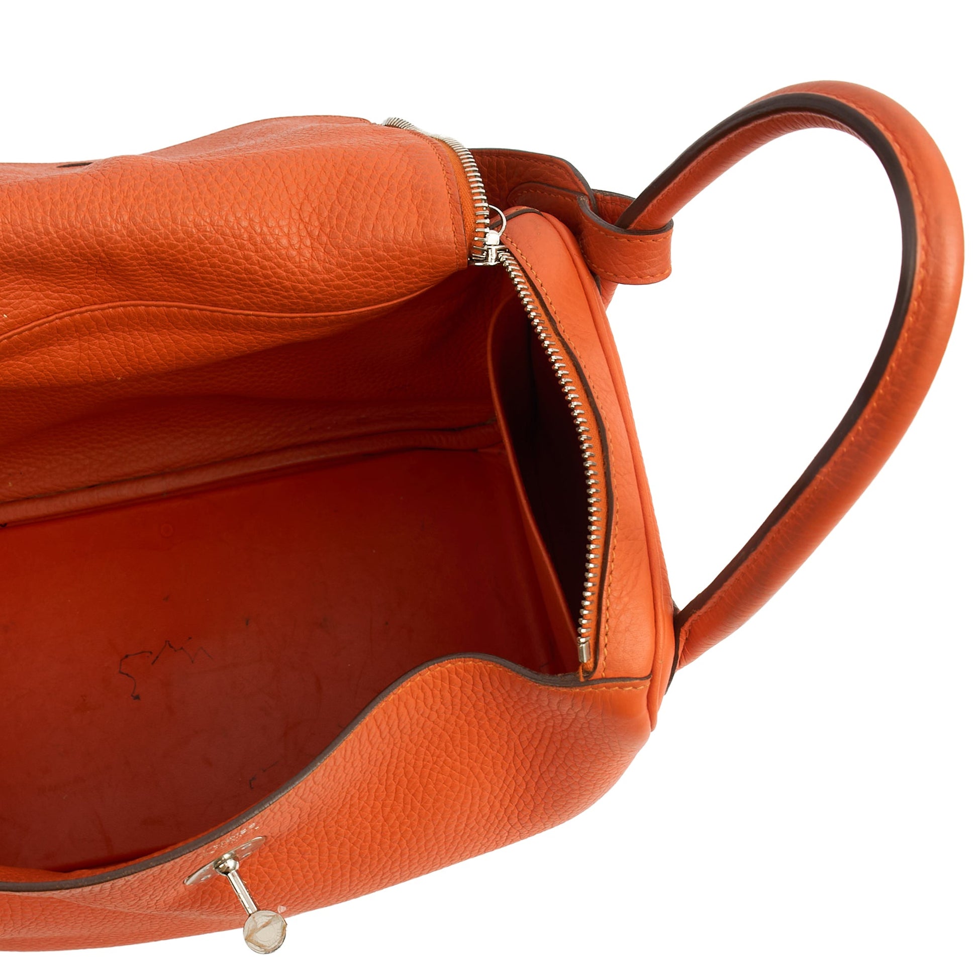 Hermes Lindy 30 in Classic Orange, Togo Leather — Alternate View 13