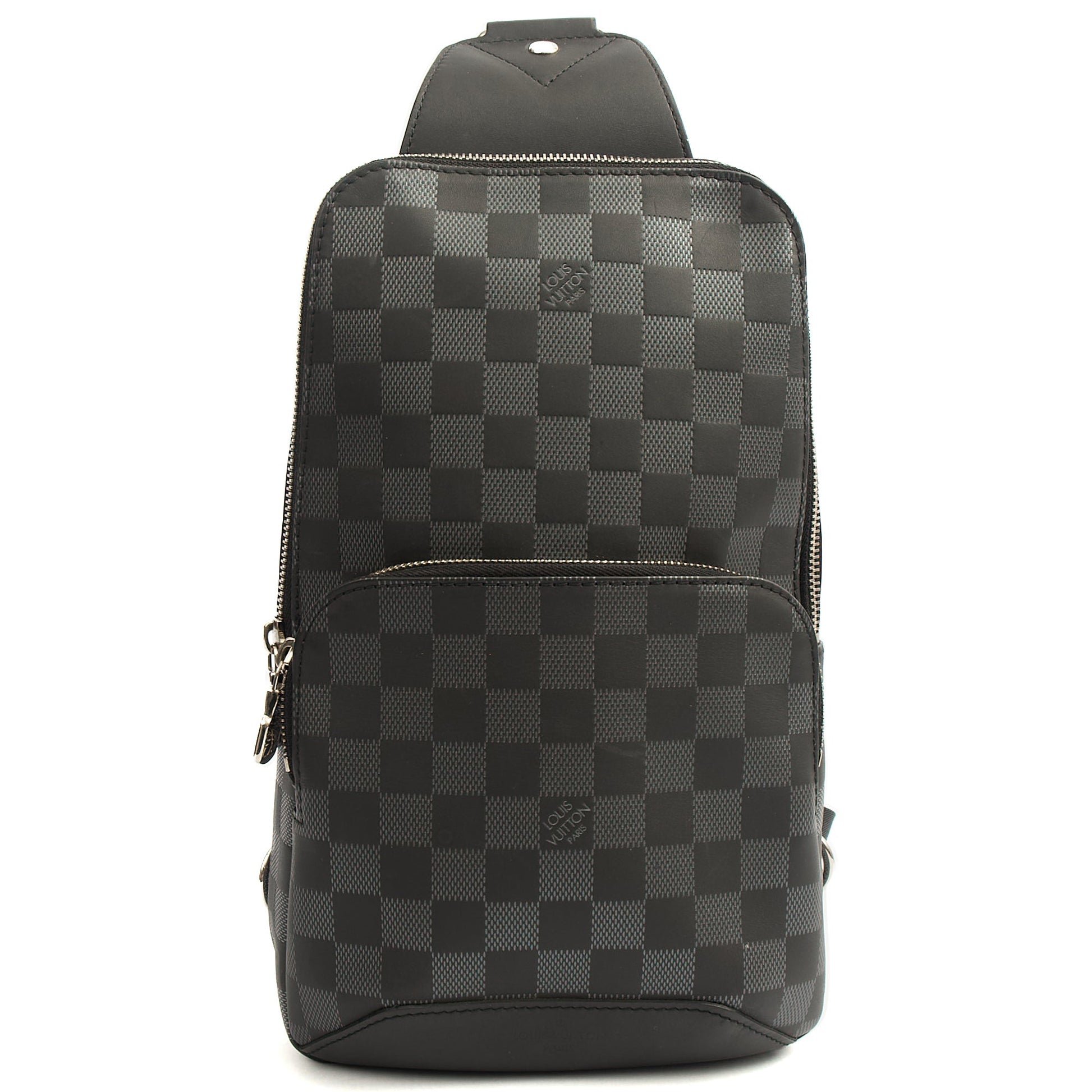 Louis Vuitton Cross Body Avenue Sling bag in Damier Graphite, Canvas — Front View