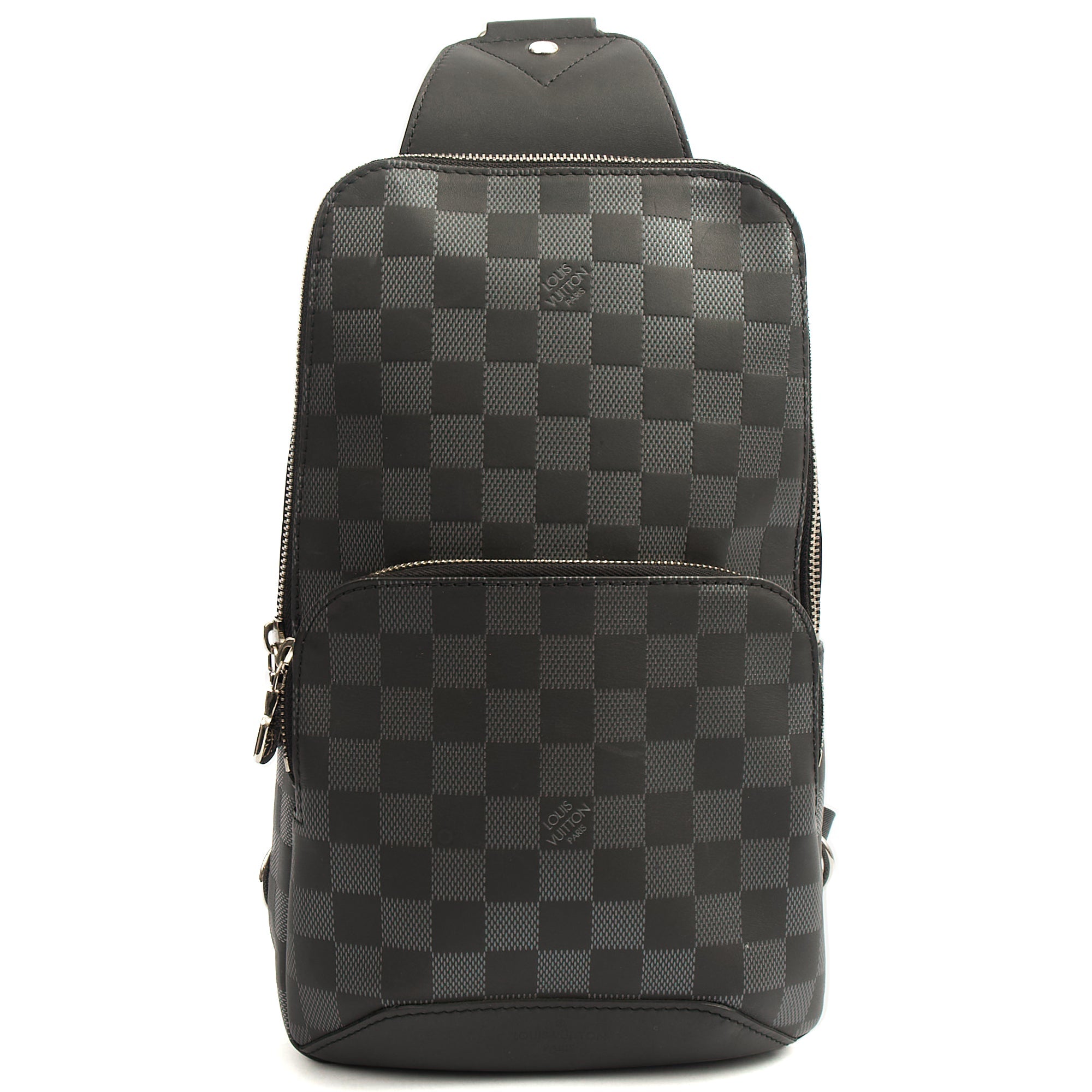 Louis Vuitton Cross Body Avenue Sling bag in Damier Graphite, Canvas — Front View