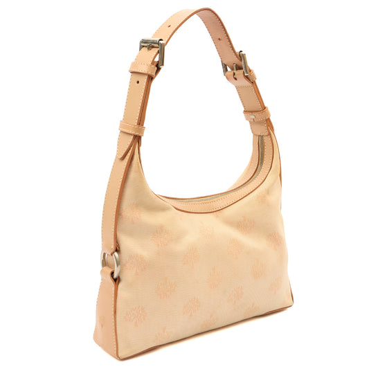 Mulberry Shoulder Bag Vintage Shoulder Bag in Neutral, Canvas — Side View