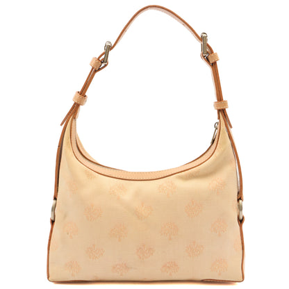 Mulberry Shoulder Bag Vintage Shoulder Bag in Neutral, Canvas — Front View
