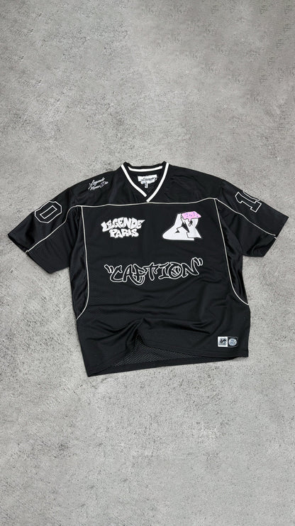Legende Paris GRAFFITI MESH JERSEY - BLACK — XS — Detail View