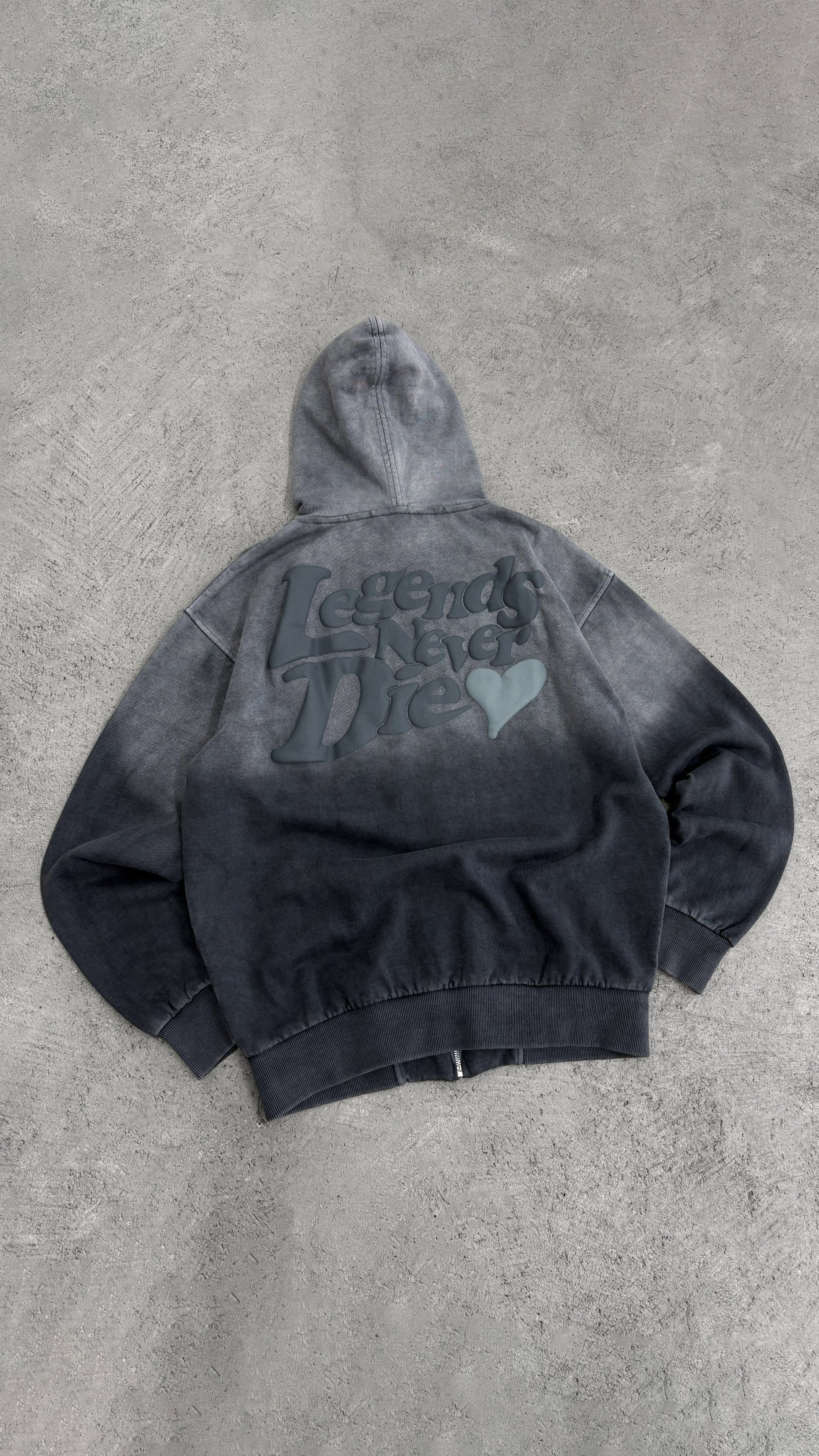 Legende Paris LND GRADIENT HOOD - CHARCOAL WASHED — XS — Alternate View 7