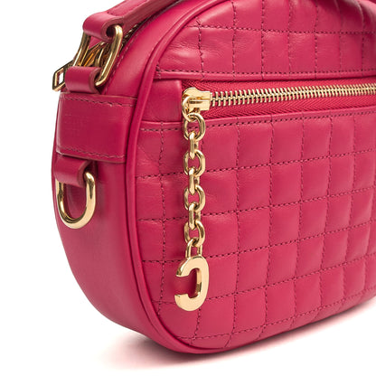 Celine Cross Body C Charm Clucth in Pink, Box Calfskin — Lifestyle View