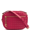 Celine Cross Body C Charm Clucth in Pink, Box Calfskin — Front View