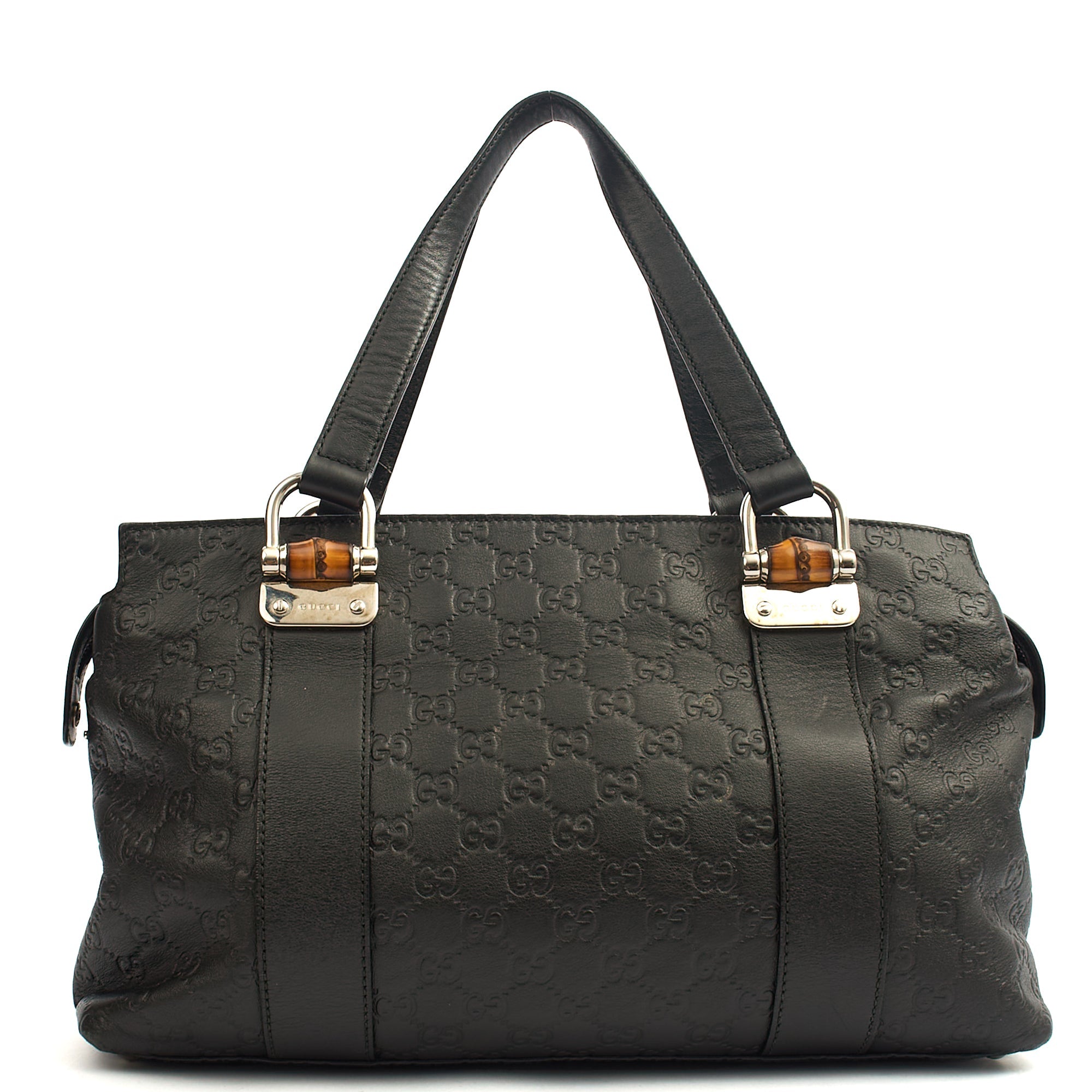 Gucci Tote Tote in Black, Guccissima — Front View
