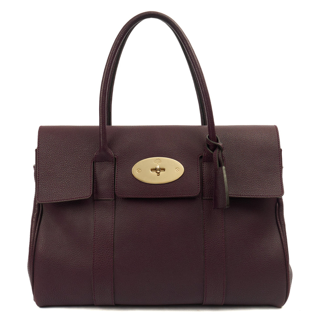 Mulberry Tote Bayswater Heritage in Purple, Calfskin Leather — Front View