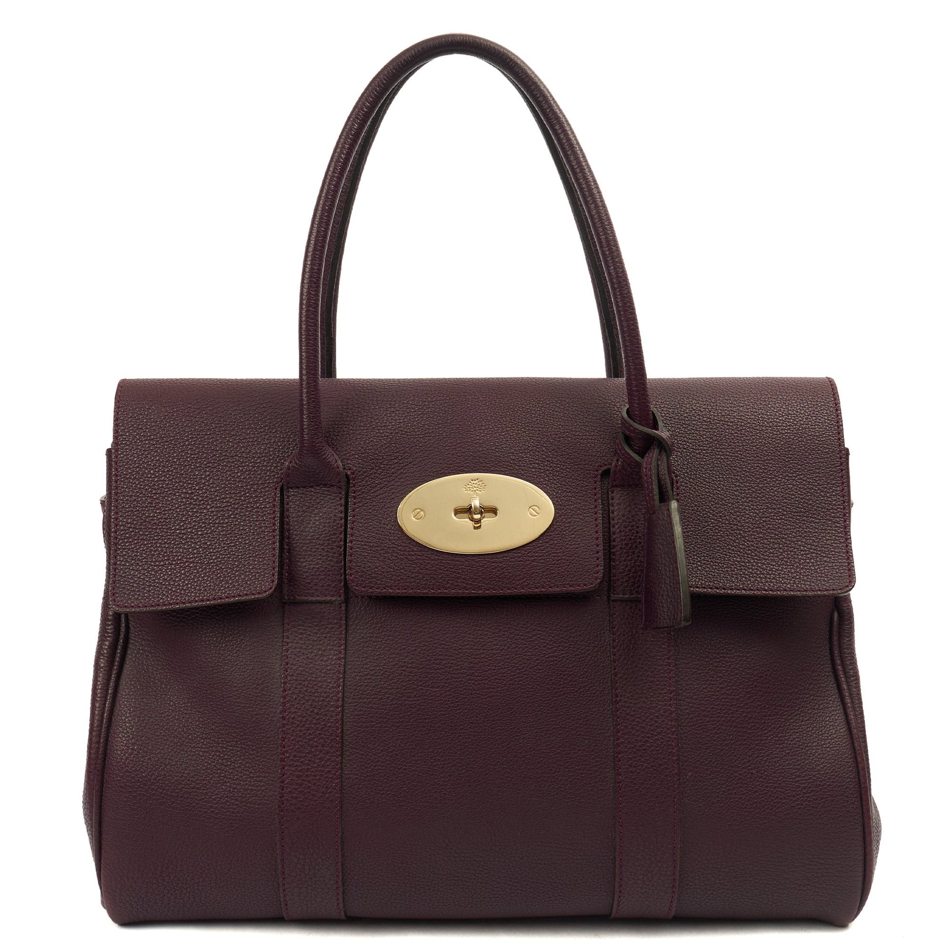 Mulberry Tote Bayswater Heritage in Purple, Calfskin Leather — Front View