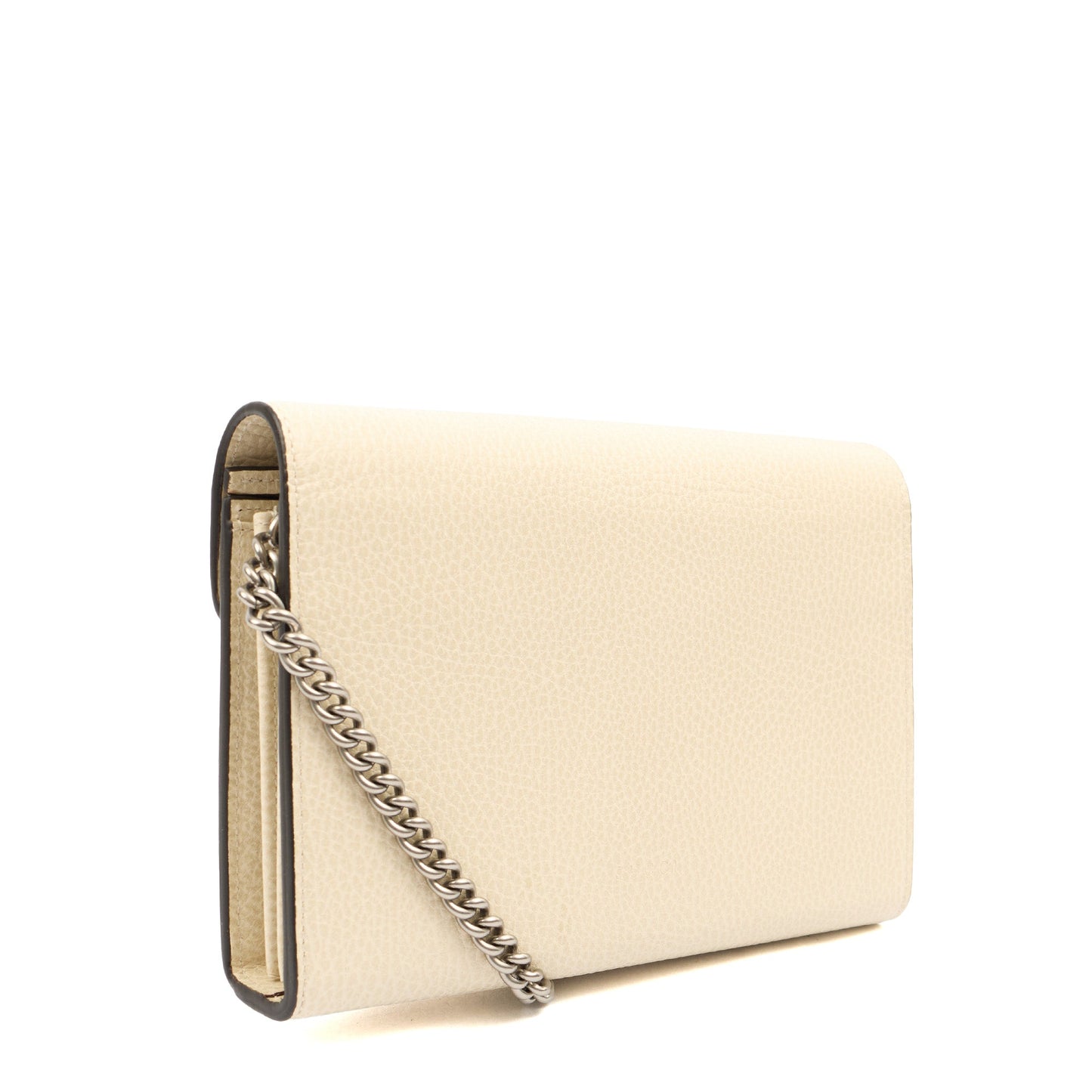 Gucci Cross Body Dionysus Chain Wallet in Cream, Leather — Back View