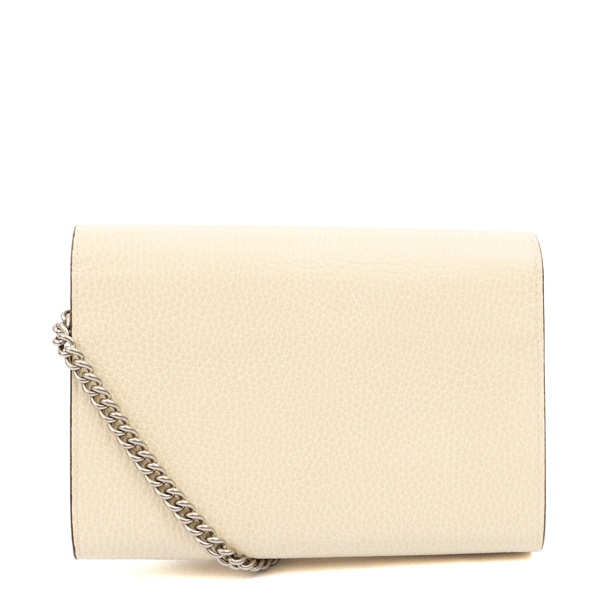 Gucci Cross Body Dionysus Chain Wallet in Cream, Leather — Top View