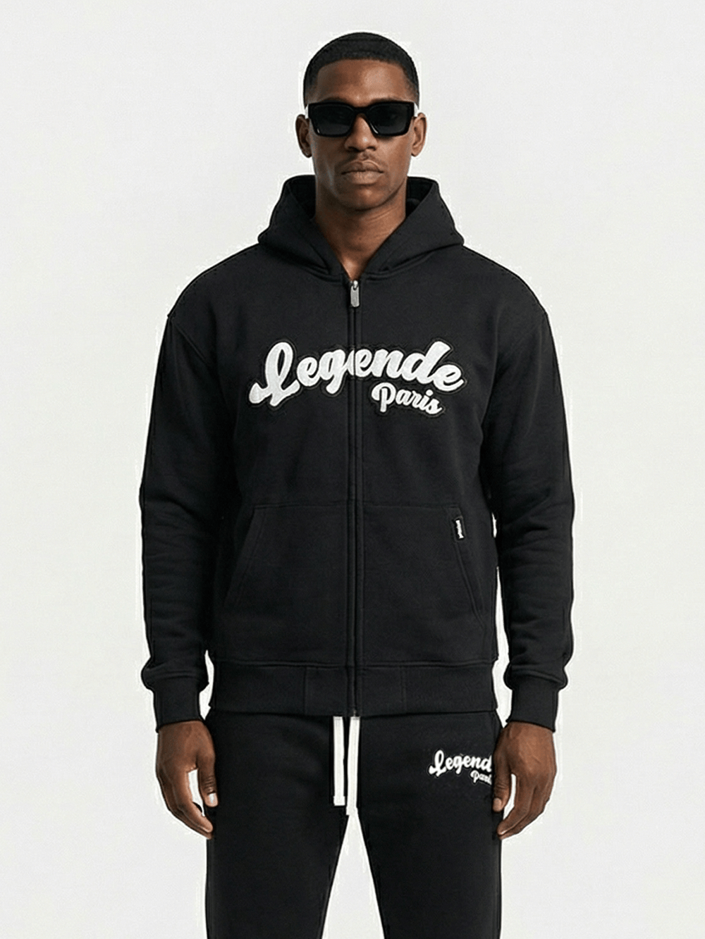 Legende Paris Gum Logo Hoodie - Black — XS — Side View