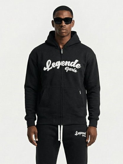 Legende Paris Gum Logo Hoodie - Black — XS — Side View