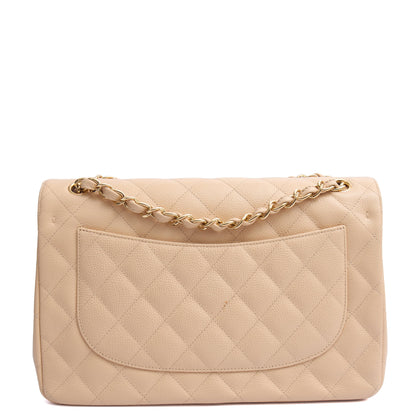 Chanel Shoulder Bag Classic Double Flap - Large in Neutral, Caviar Leather — Alternate View 10