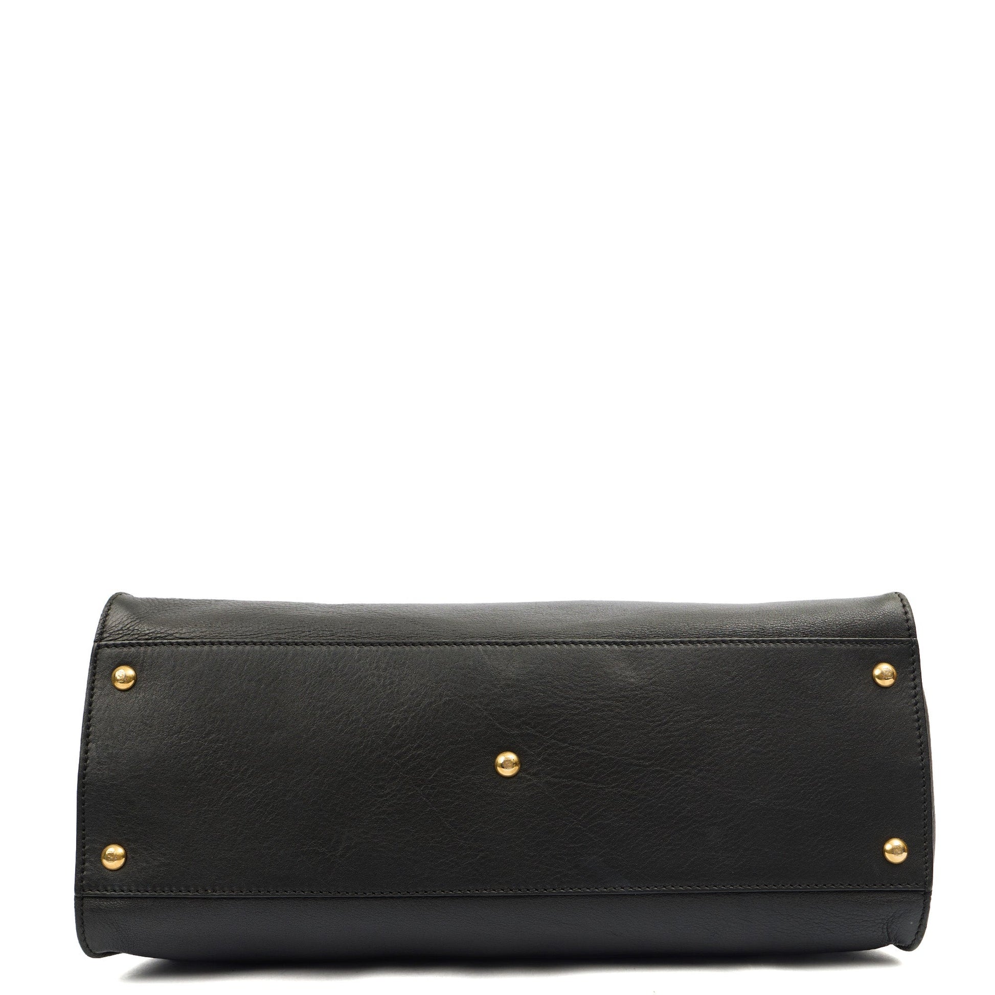 Fendi Tote Peekaboo - Large in Black, Leather — Detail View