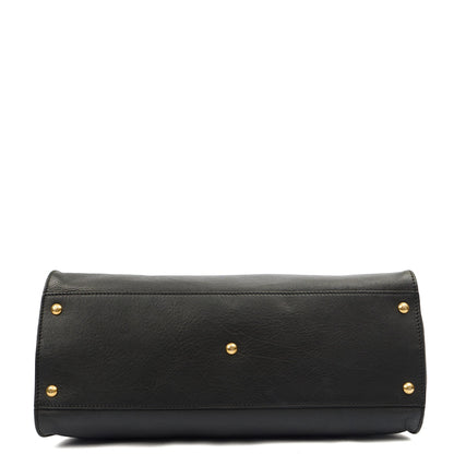 Fendi Tote Peekaboo - Large in Black, Leather — Detail View