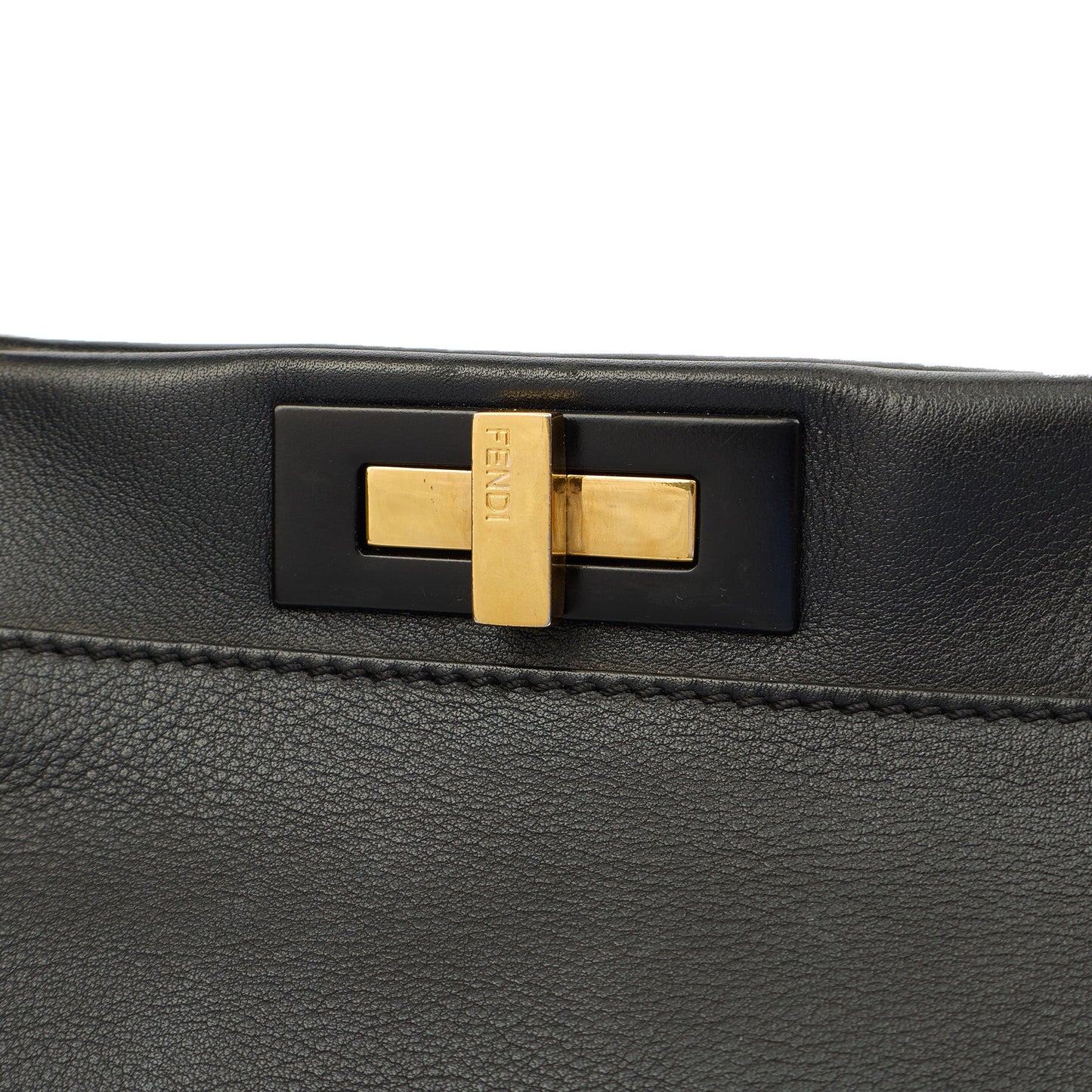 Fendi Tote Peekaboo - Large in Black, Leather — Side View