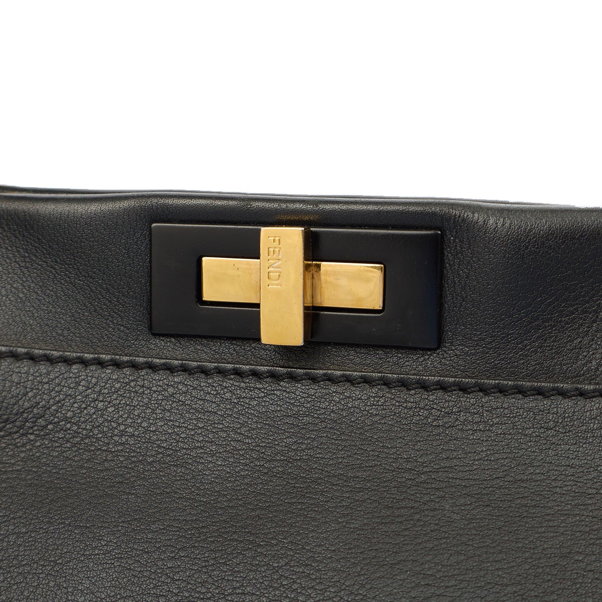 Fendi Tote Peekaboo - Large in Black, Leather — Side View