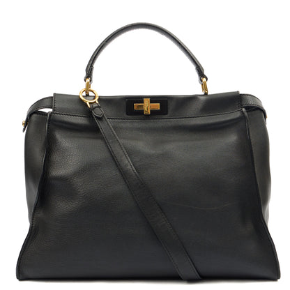 Fendi Tote Peekaboo - Large in Black, Leather — Top View