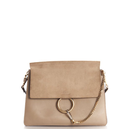 Chloe Shoulder Bag Faye Shoulder Bag in Grey, Calfskin Leather — Alternate View 17