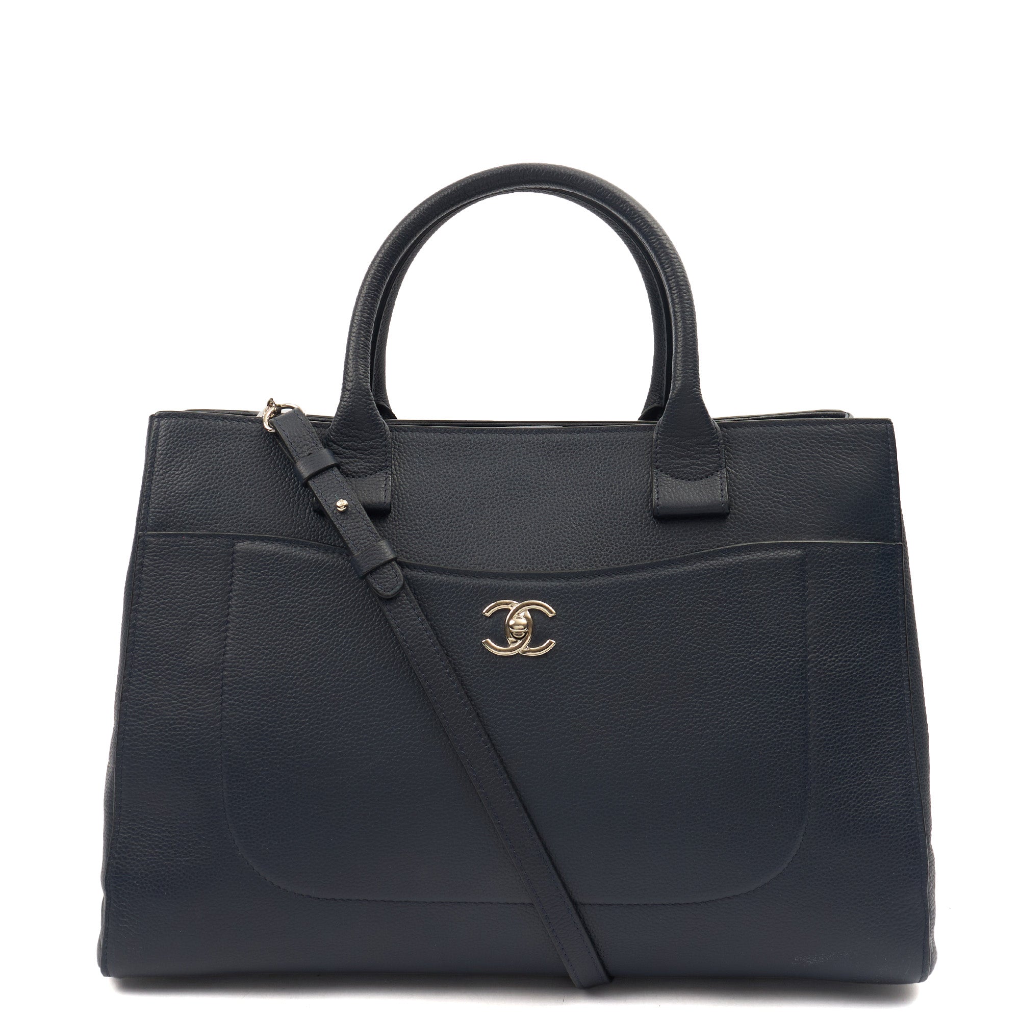 Chanel Tote Executive Shopper Tote in Blue, Calfskin Leather — Alternate View 10