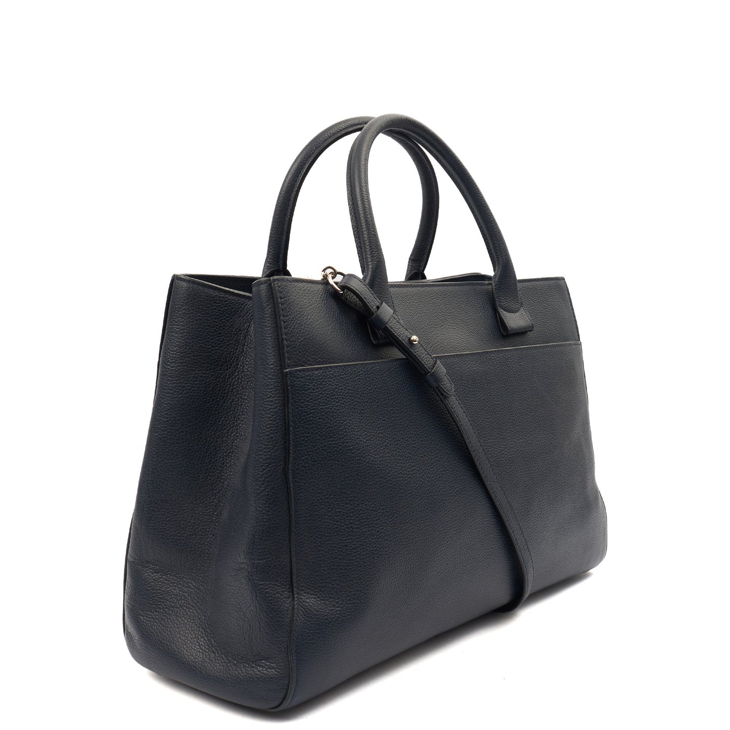 Chanel Tote Executive Shopper Tote in Blue, Calfskin Leather — Back View