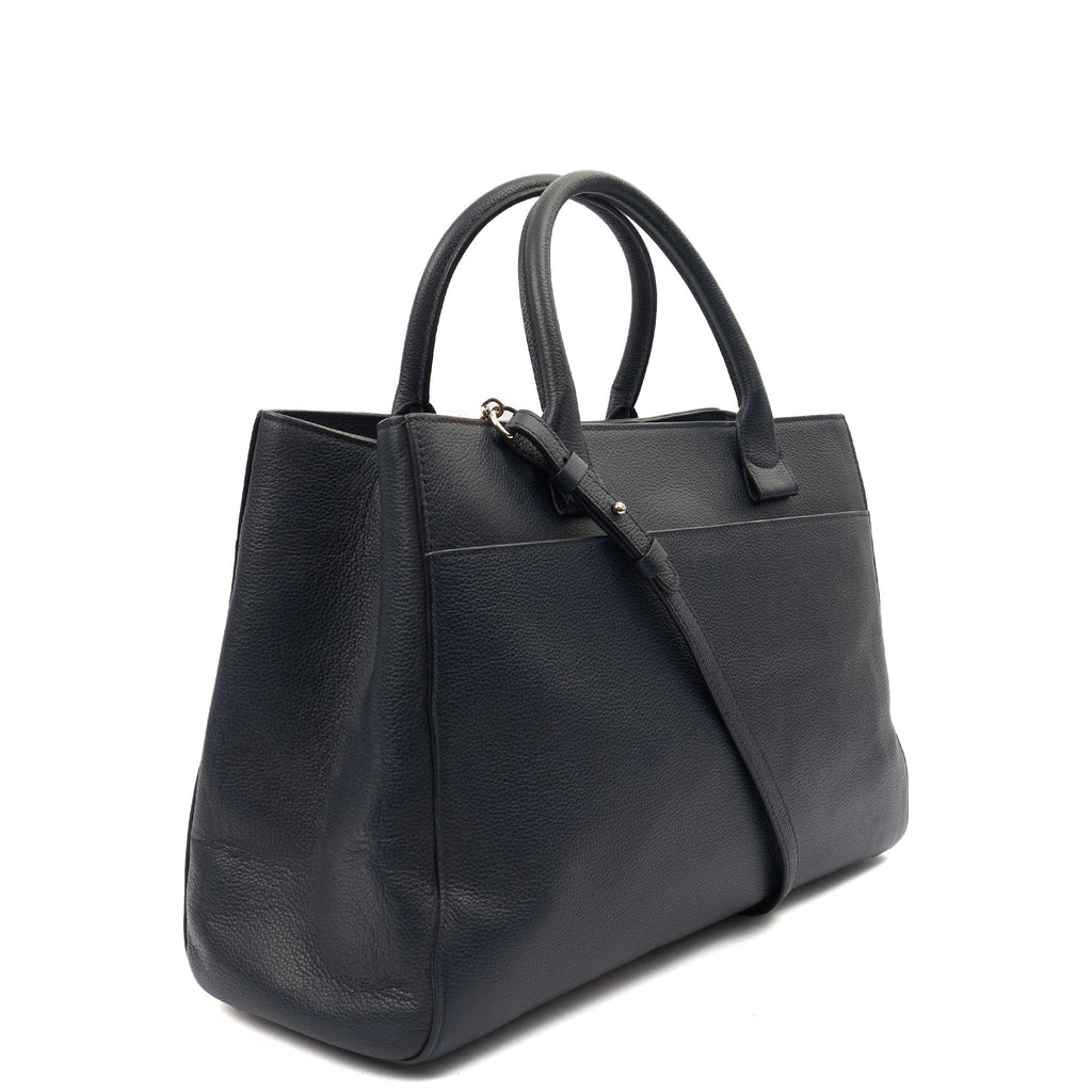 Chanel Tote Executive Shopper Tote in Blue, Calfskin Leather — Alternate View 12