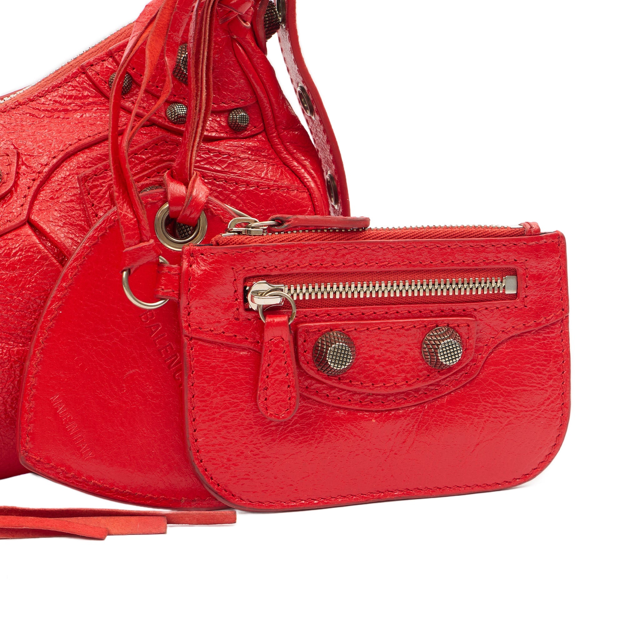Balenciaga Cross Body Le Cagole XS in Red, Veau (Calfskin) — Side View