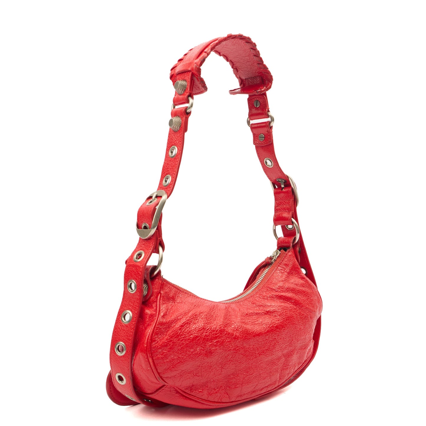 Balenciaga Cross Body Le Cagole XS in Red, Veau (Calfskin) — Back View