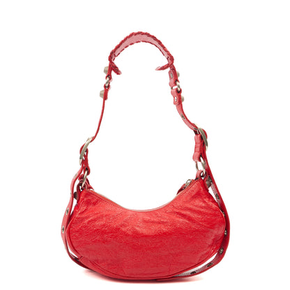Balenciaga Cross Body Le Cagole XS in Red, Veau (Calfskin) — Top View