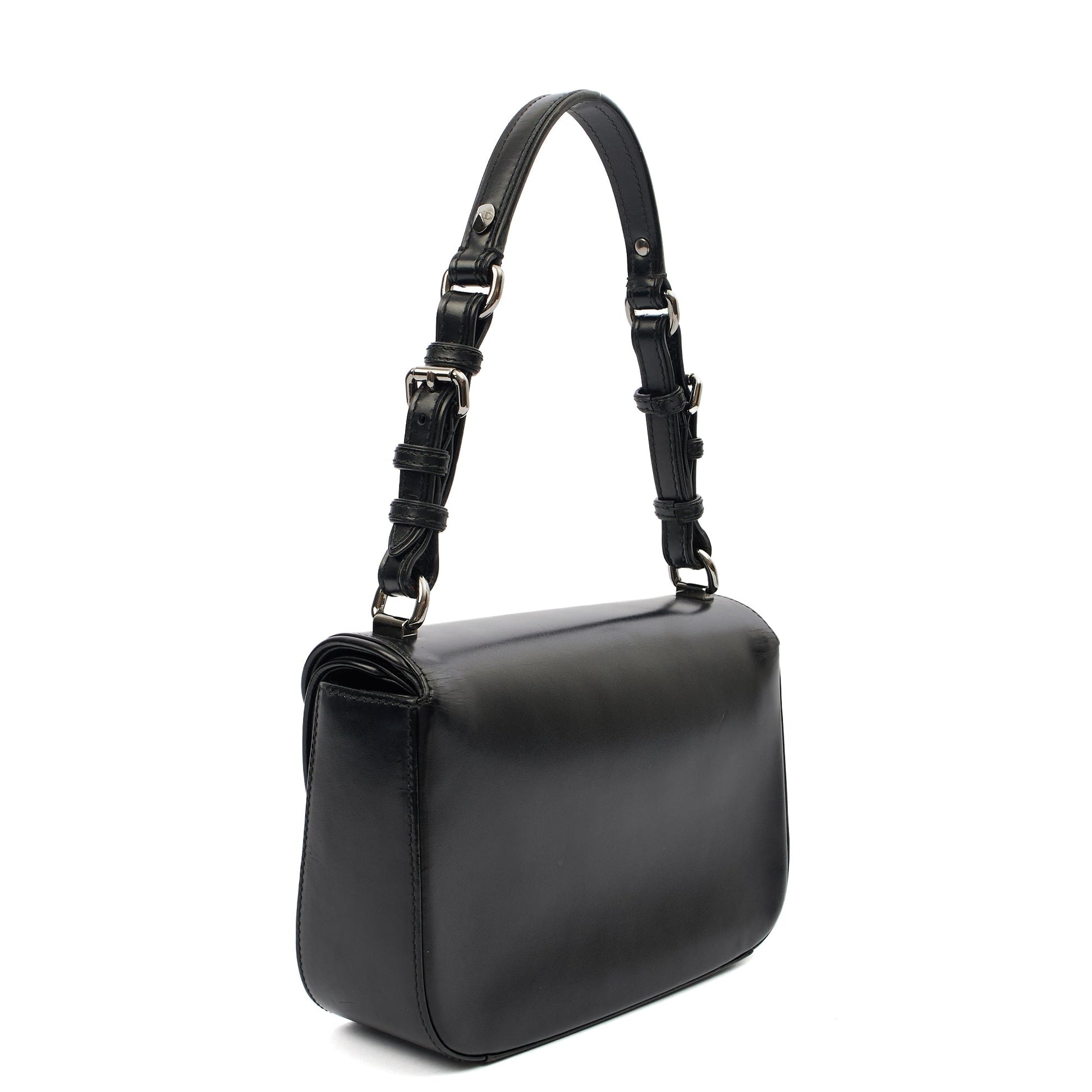 Christian Dior Shoulder Bag Shoulder Bag in Black, Leather — Side View