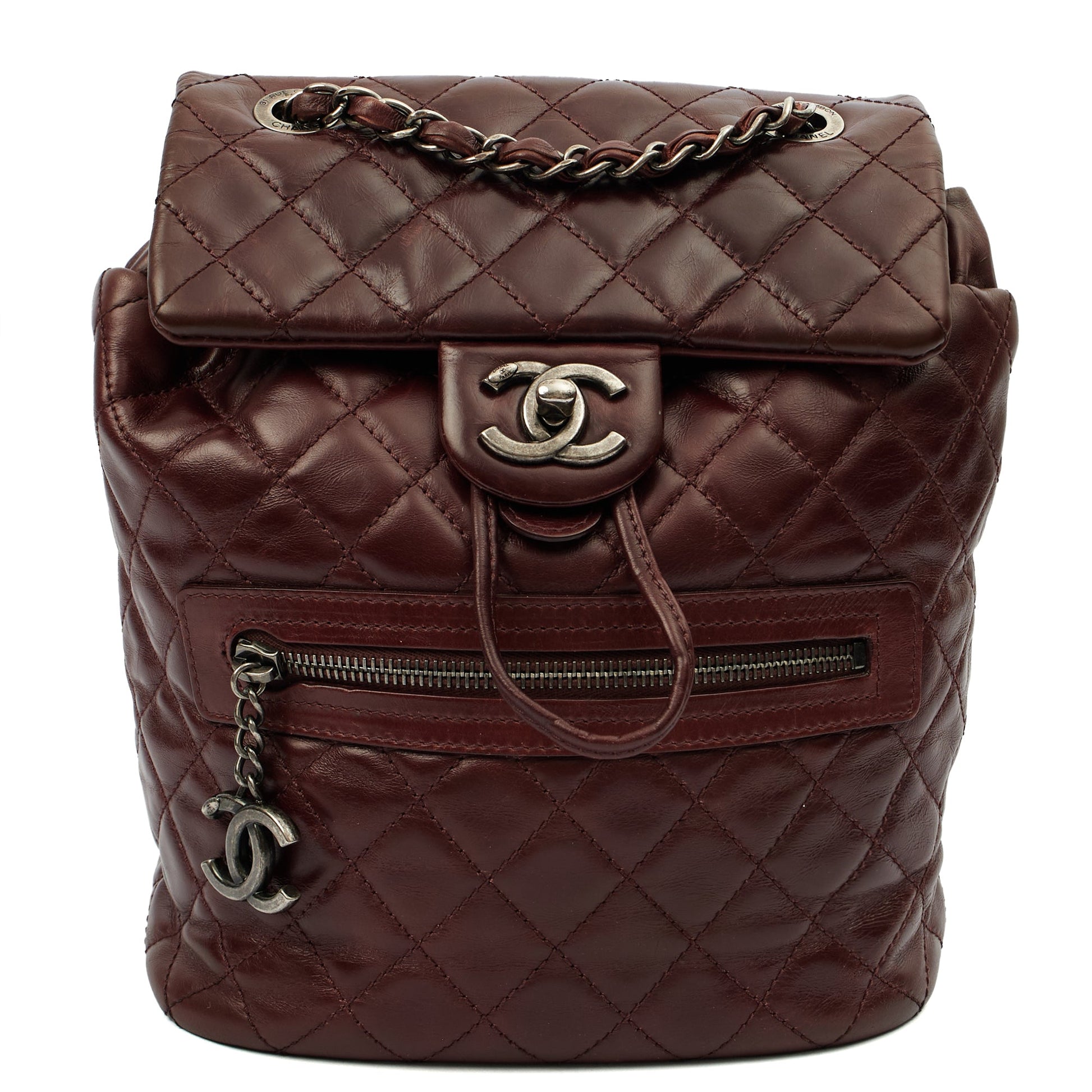 Chanel Backpack Backpack in Red, Calfskin Leather — Front View
